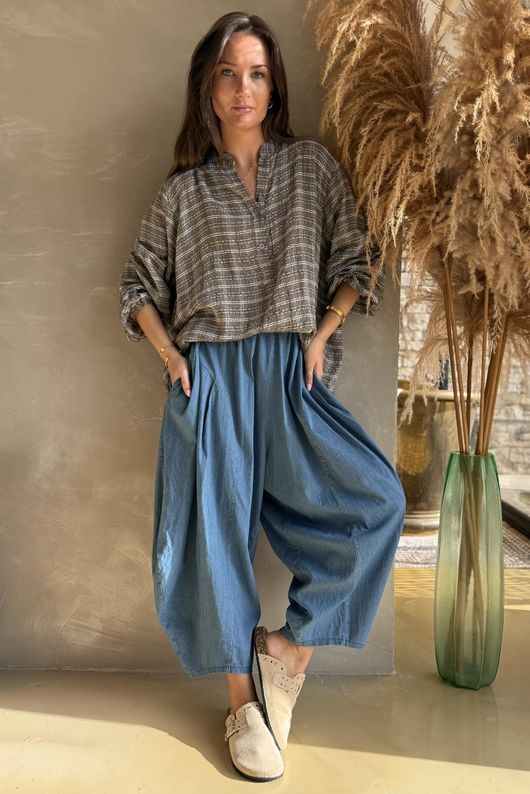 Greta Check Hugh Shirt Earth